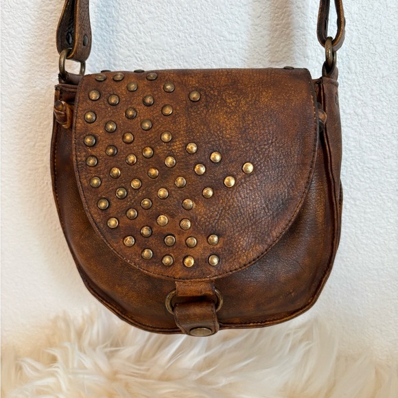 BED STU Rustic Studded Brown Leather Crossbody Bag - Picture 3 of 14